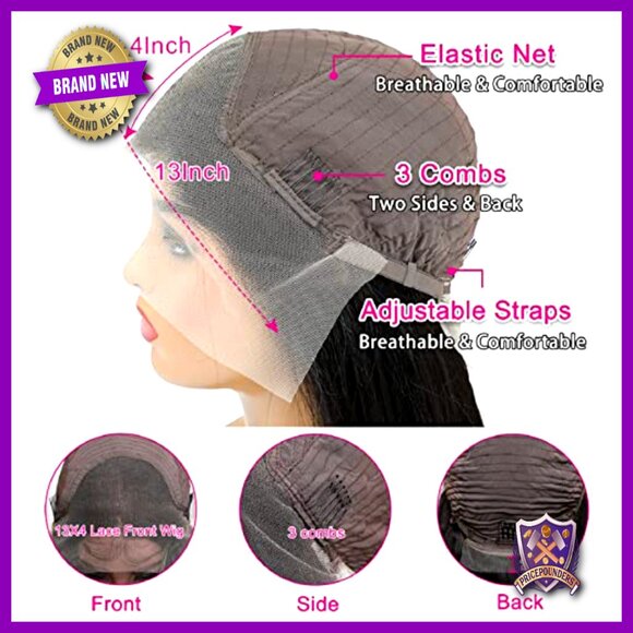 Straight Human Hair Lace Front Wig 24in HD 13x4 Glueless Virgin Brazilian main image 2